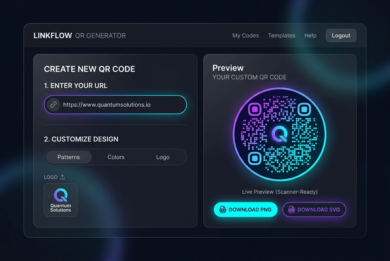 URL Link QR Code Generator Interface Mockup