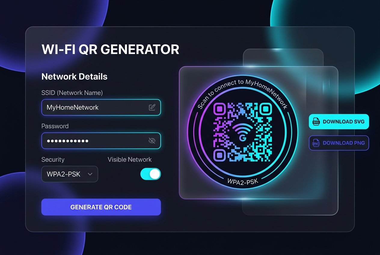 Wi-Fi Scanner QR Code Generator Interface Mockup